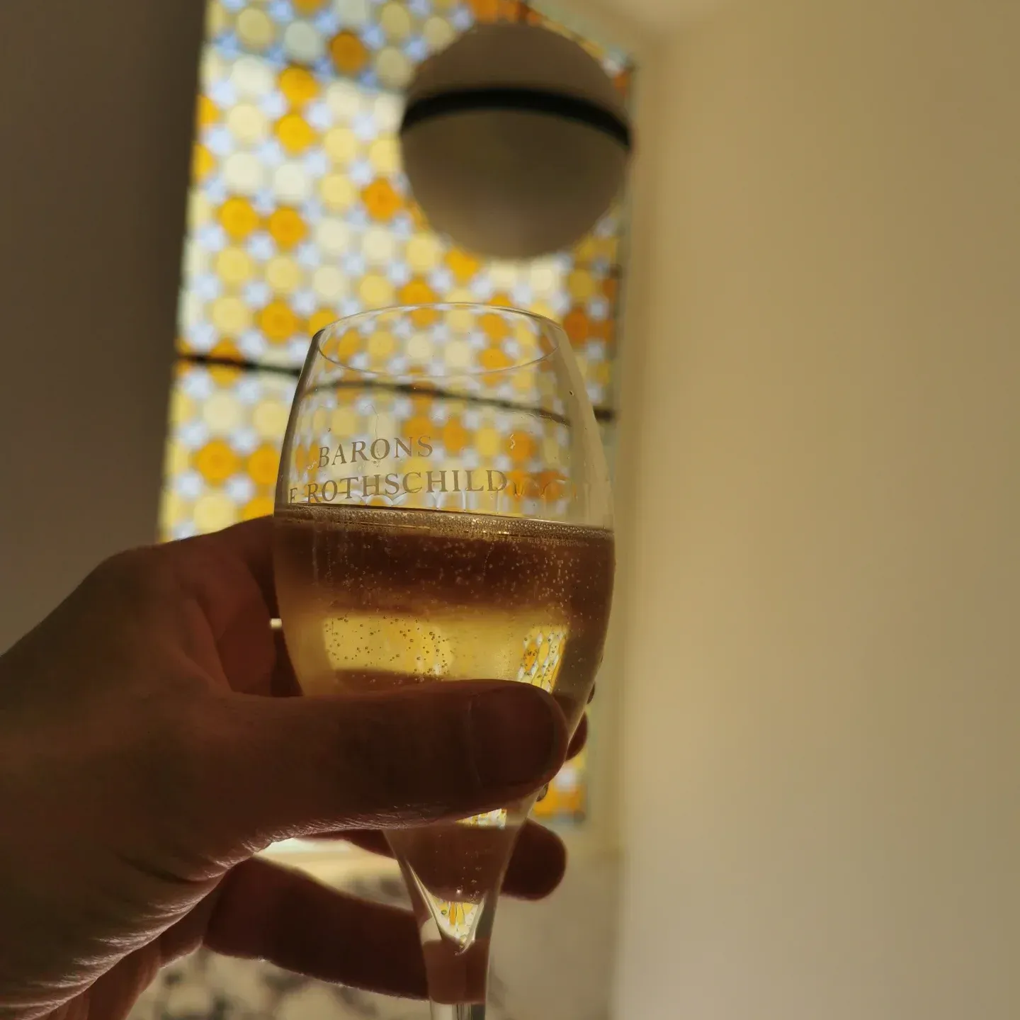 vitrail art deco - ronds jaune et orange (2)